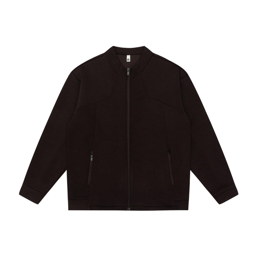 Unisex Oversize Zip‑Jacke aus schwerer Baumwollmischung mit Stehkragen und Reißverschlusstaschen Drune
