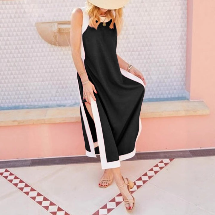 Damen Elegantes Maxikleid mit seitlichen Schlitzen und lässigem Design Drune