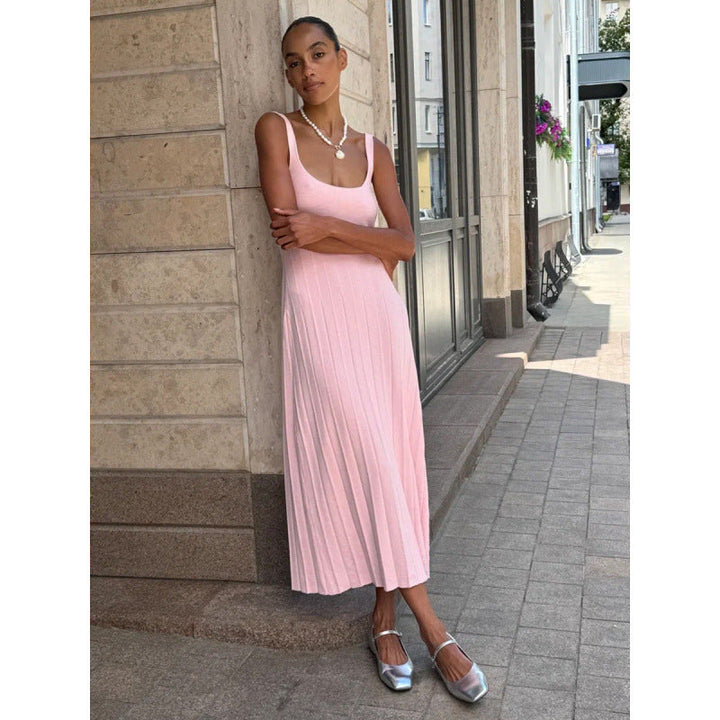 Damen Elegantes gestricktes Maxikleid mit schmalem Schnitt Drune