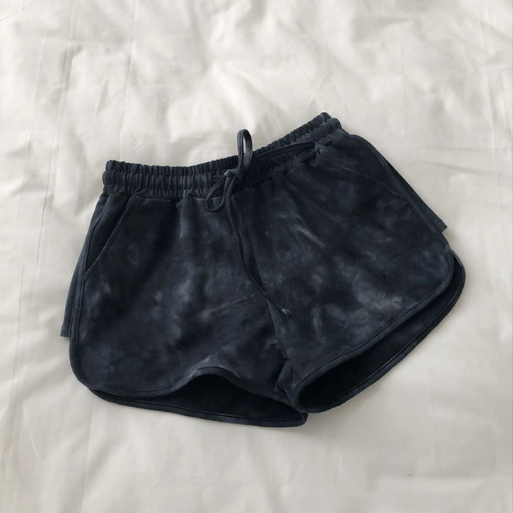 Damen lässige Sweatshorts mit trendigem Batikdesign und praktischen Seitentaschen