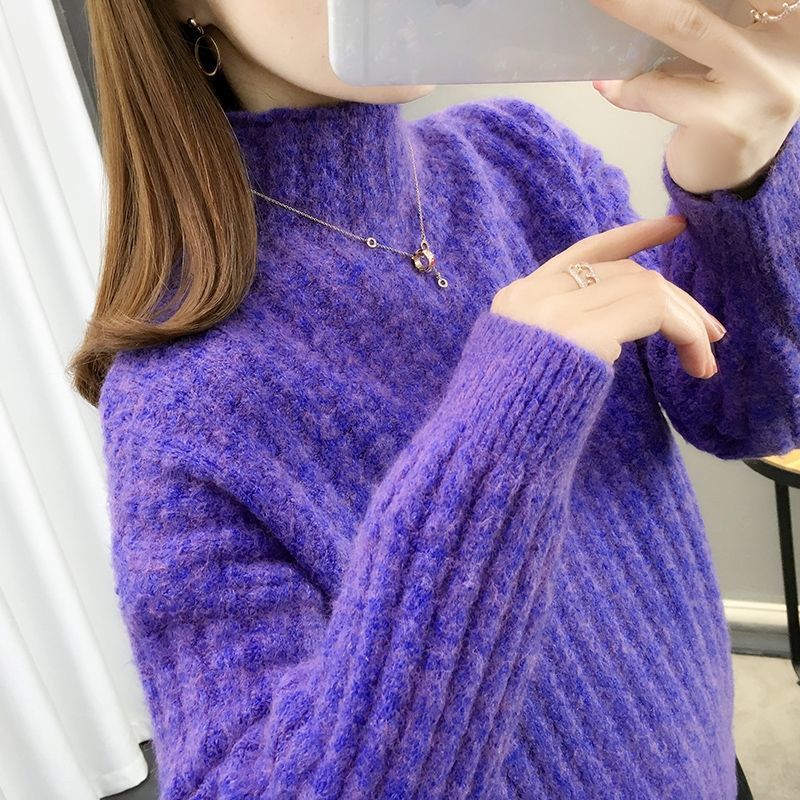 Damen Strickpullover im modernen Rippdesign mit hohem Kragen und lässigen Ärmeln Drune