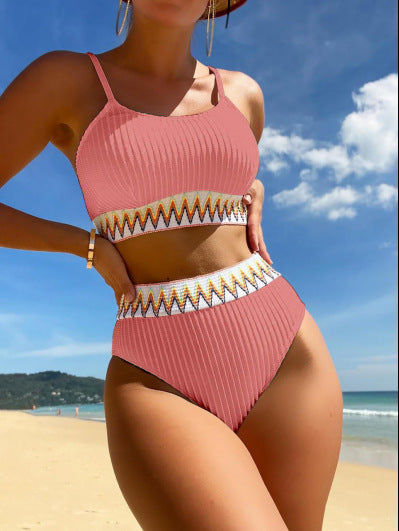 Damen Hochtailliertes Bikiniset mit raffinierten Zierdetails Drune