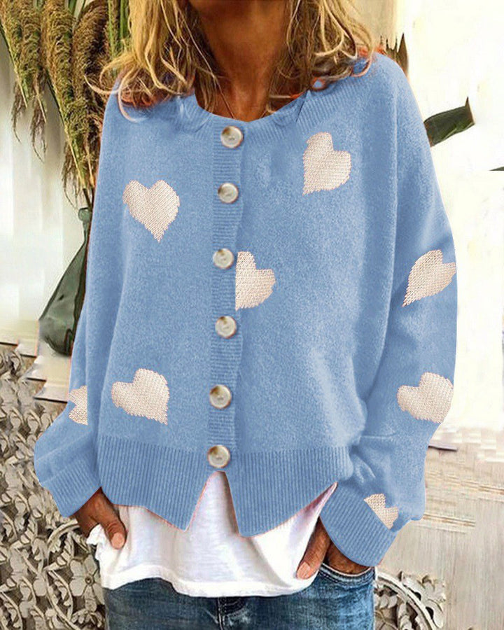 Damen Strickjacke mit Herzmotiv und modischem Schnitt Drune