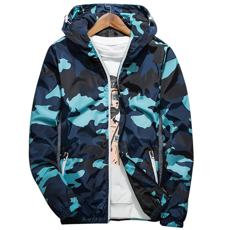 Herren Modische Camouflagemuster Übergangsjacke Drune