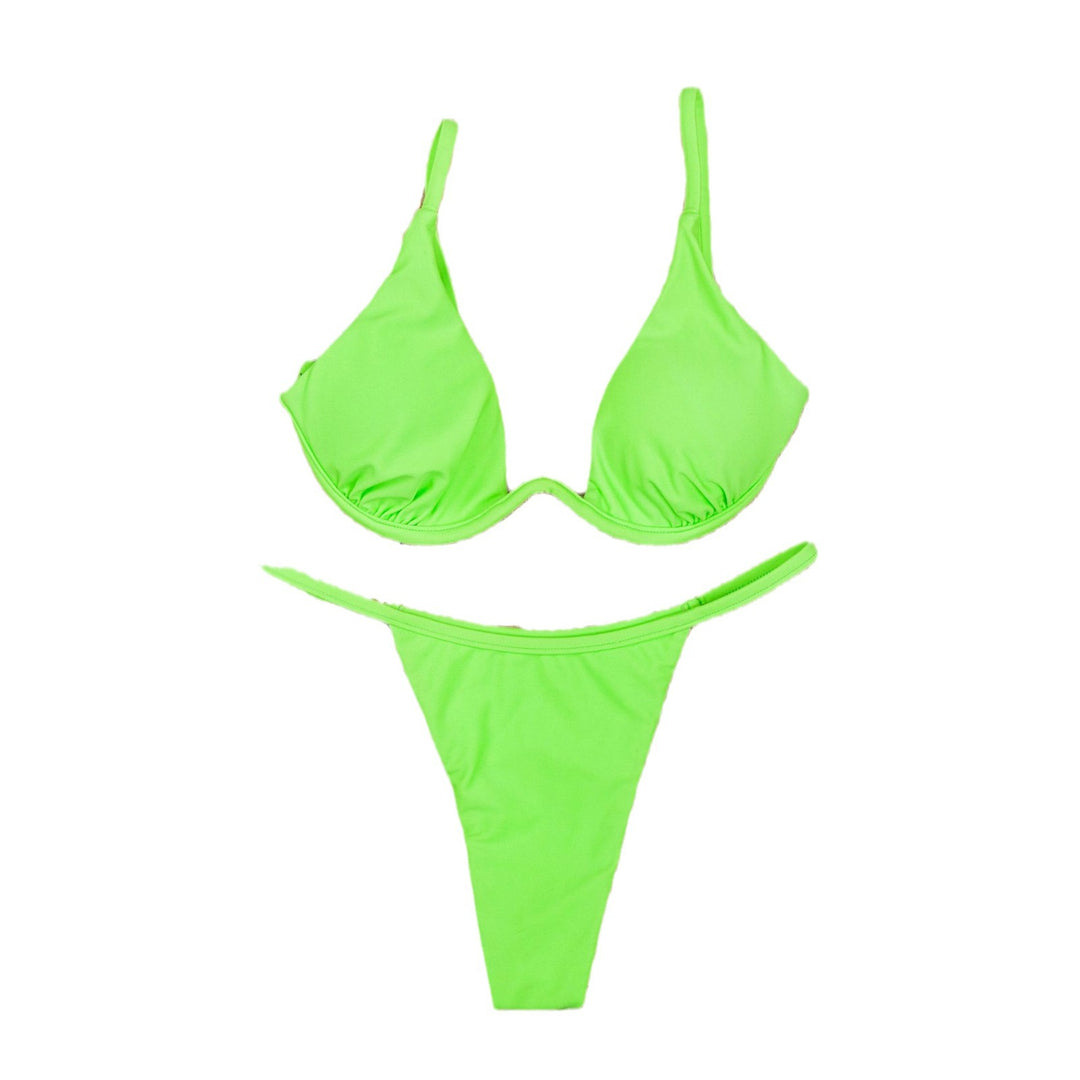 Damen Triangel-Bikini mit schimmerndem Oberteil und verstellbaren Trägern Drune