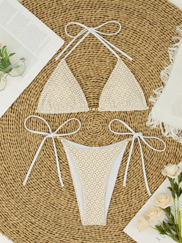 Damen Triangel-Bikini mit breiten Bindebändern Drune