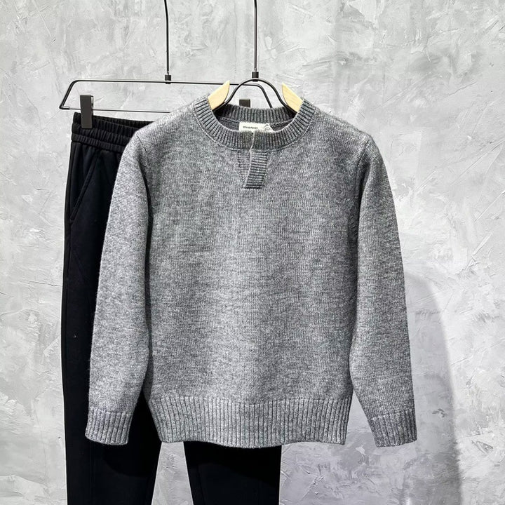 Damen Gemütlicher Strickpullover mit Kragen Drune