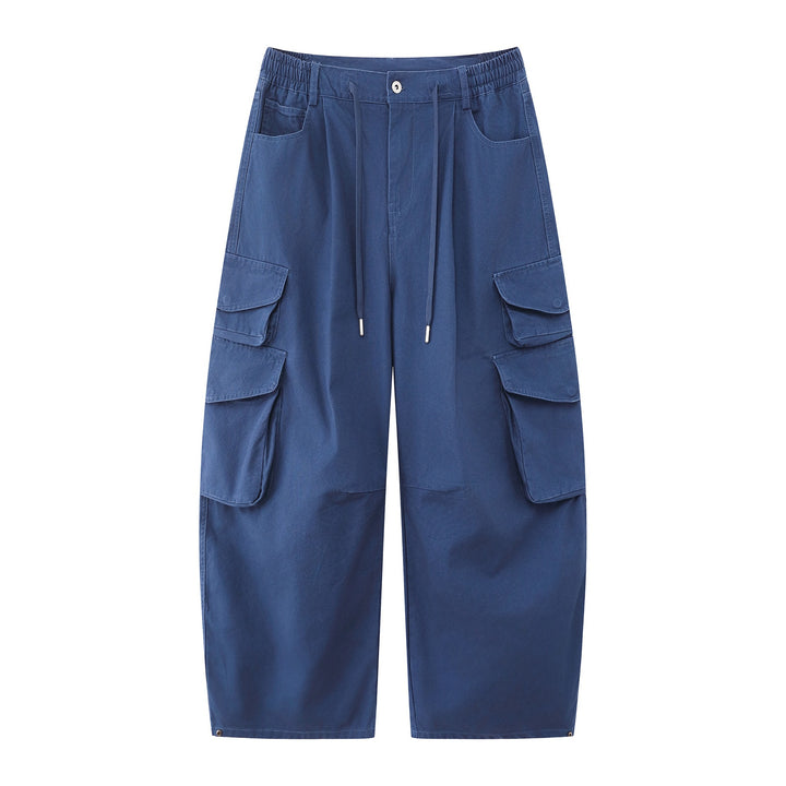 Damen Utility-Cargo-Culotte mit weitem Bein, elastischem Bund und Pattentaschen Drune
