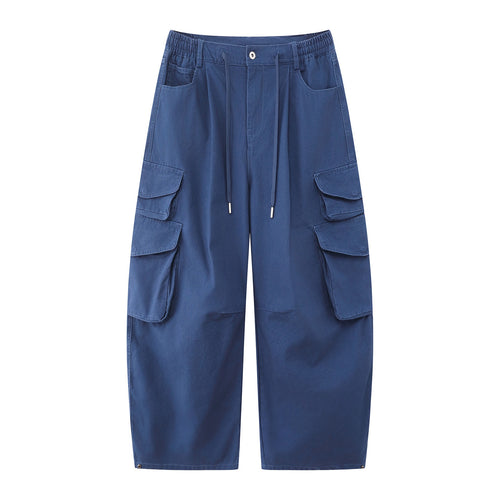 Damen Utility-Cargo-Culotte mit weitem Bein, elastischem Bund und Pattentaschen Drune
