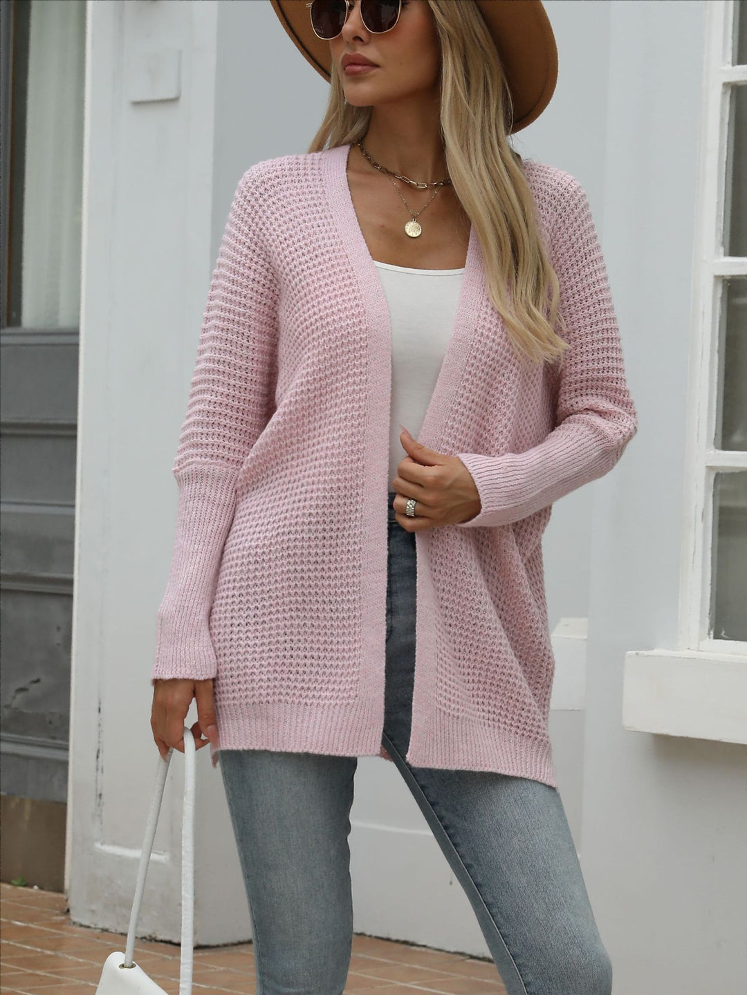 Damen offene Strickjacke mit lässigem Schnitt und weichem Material Drune