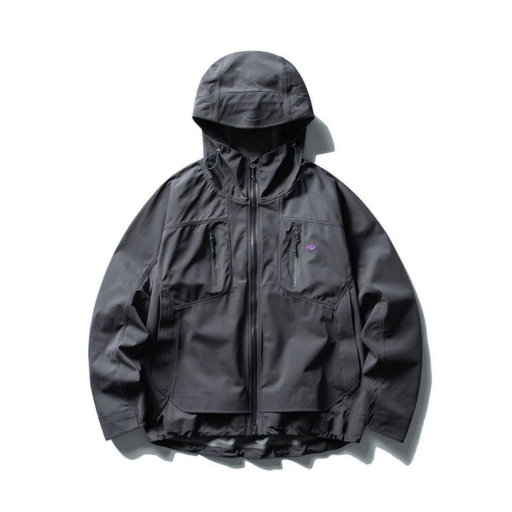 Unisex Technische Softshell-Fieldjacke mit verschweißten Nähten, vier Reißverschlusstaschen und verlängerter Rückenpartie Drune