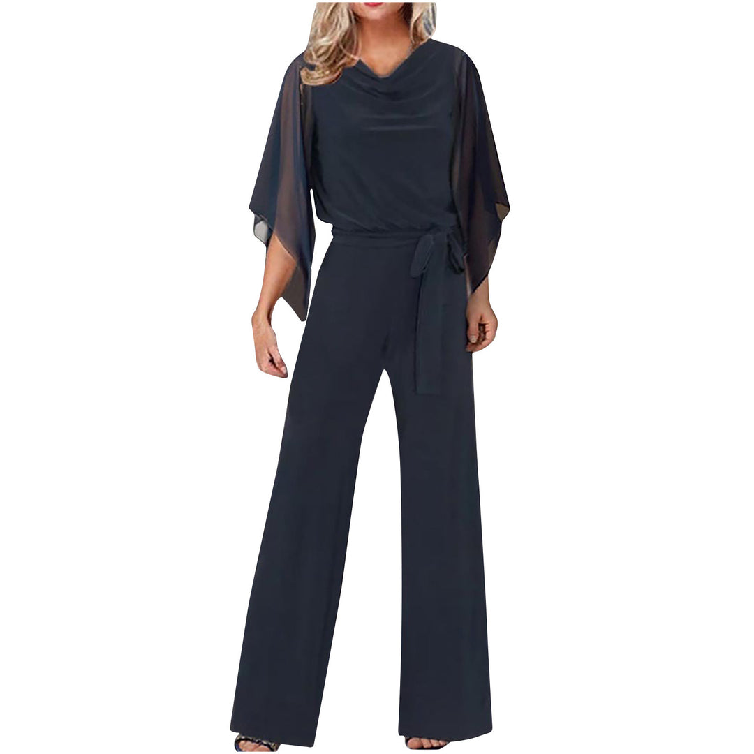 Damen Eleganter Jumpsuit mit fließendem Oberteil und weitem Bein Drune