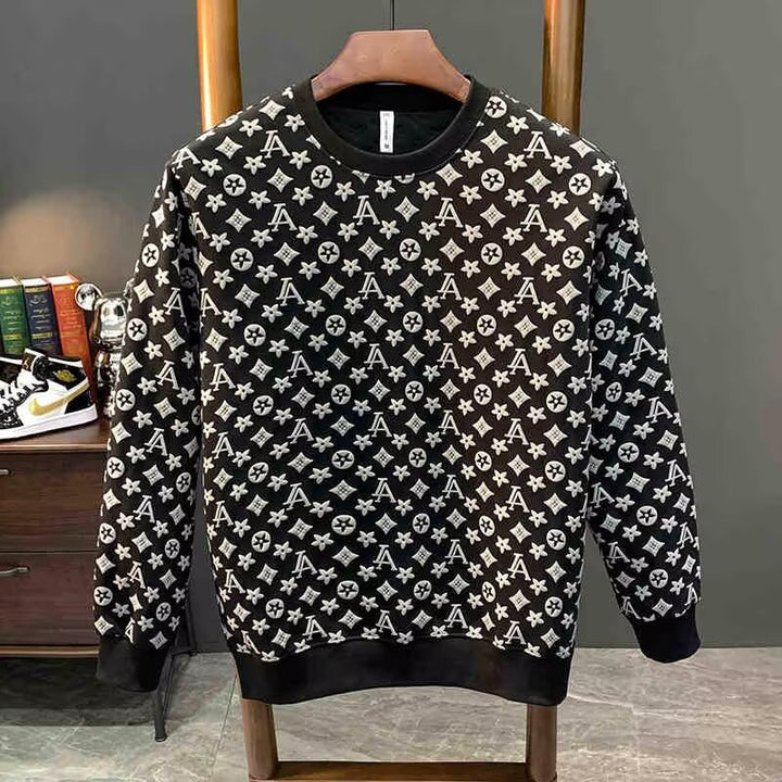 Herren lässiger Sweatshirt mit strukturellem Design Drune