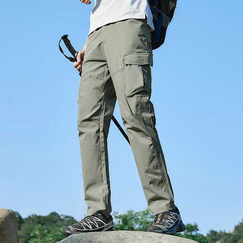 Herren Atmungsaktive Trekking-Cargohose mit Stretch und Mehrfachtaschen Drune