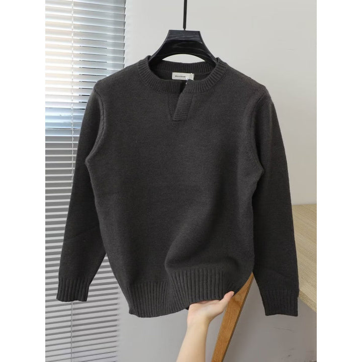 Damen Eleganter Strickpullover mit Stehkragen Drune