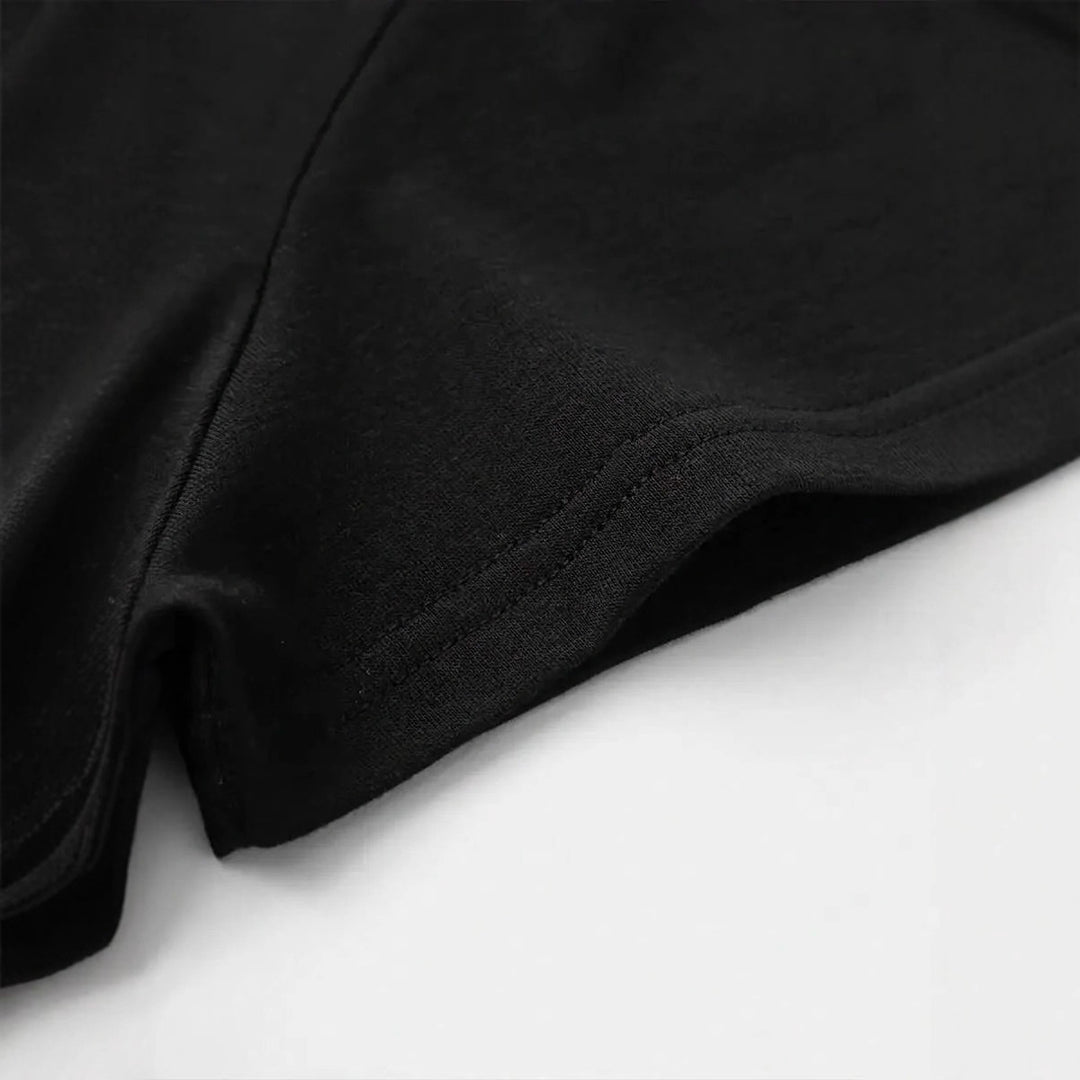 Damen T-Shirt mit kreativem Schriftzug und eleganten Perlenakzenten Drune