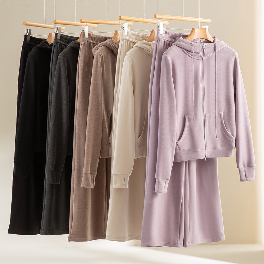 Damen weite Lounge-Hose mit elastischem Bund und Eingrifftaschen Drune
