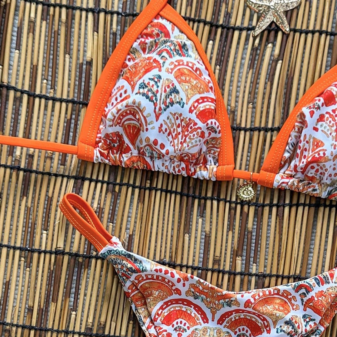 Damen Triangel-Bikini mit verspieltem Ornamentmuster Drune