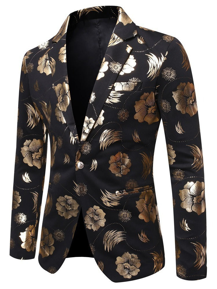 Herren eleganter Blazer mit luxuriösem Blumenmuster Drune