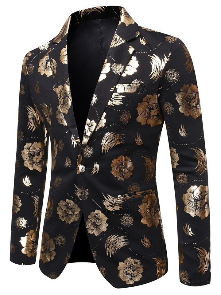 Herren eleganter Blazer mit luxuriösem Blumenmuster Drune