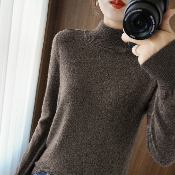 Damen Mockneck-Pullover aus flauschigem Angora-Mix mit legerer Ballonärmel-Silhouette Drune