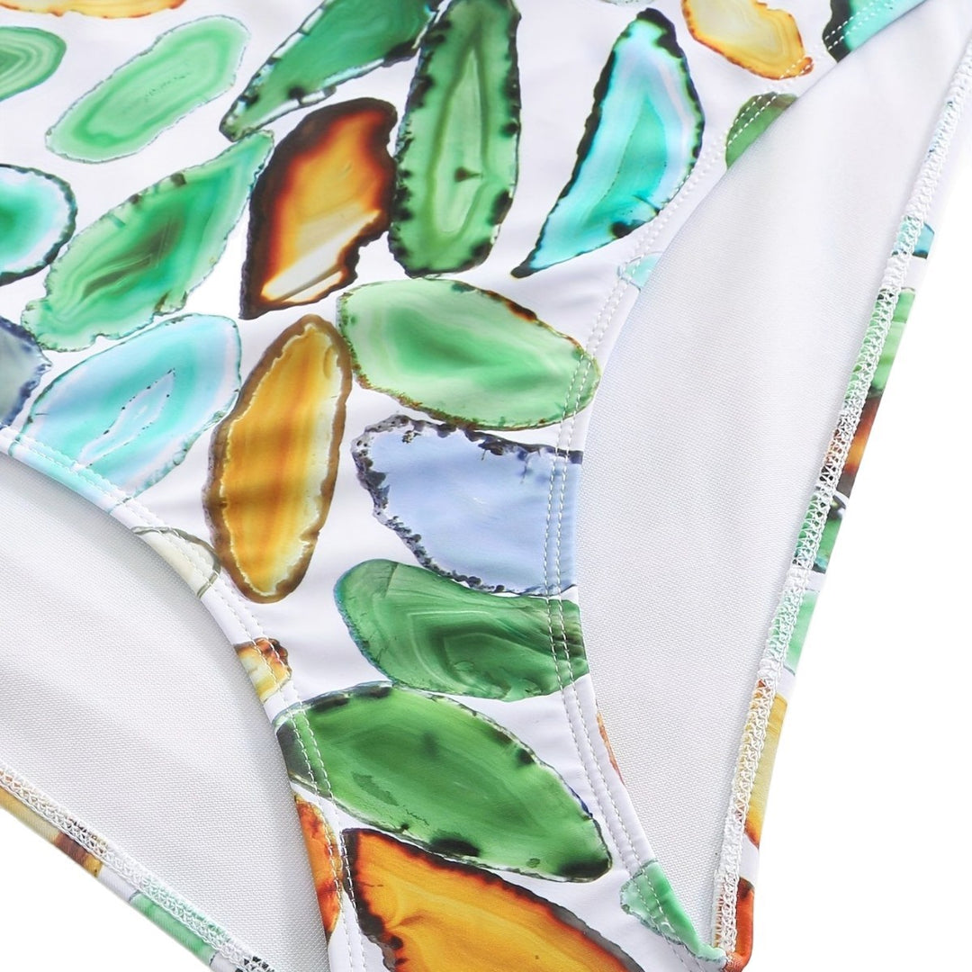 Damen Bikiniset mit raffiniertem Oberteil und hohem Beinausschnitt Drune