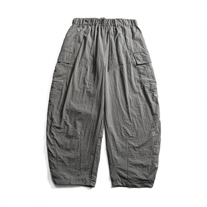Unisex Weite Cropped Cargo-Hose mit elastischem Bund, Tunnelzug und aufgesetzten Taschen Drune