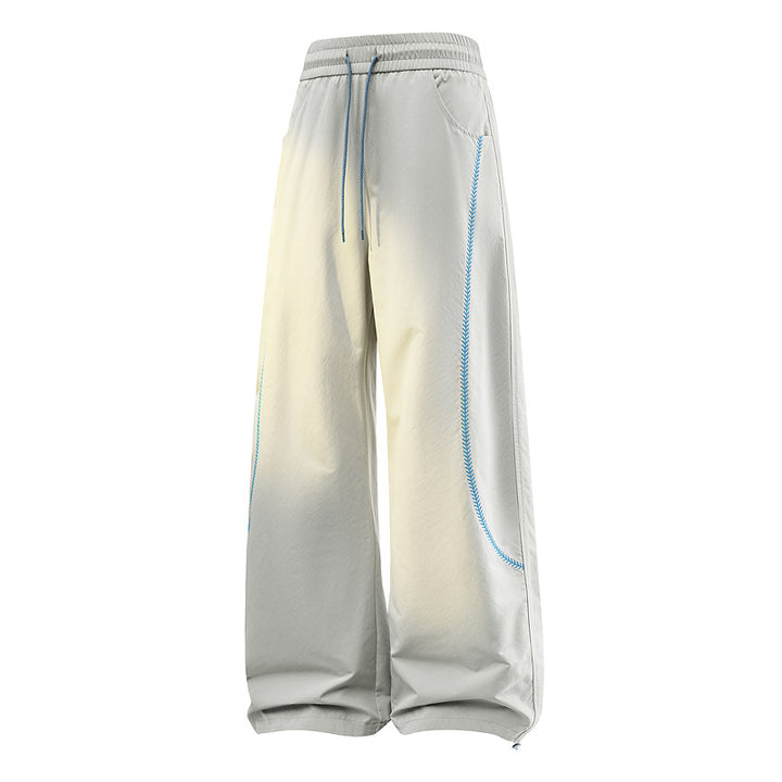 Damen Weite Baggy-Freizeithose mit Tunnelzugbund, kontrastierenden Ziernähten & verstellbarem Saum Drune