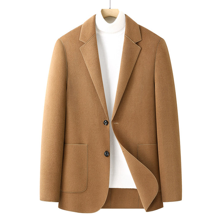 Herren leger-elegantes Wollmix-Sakko mit aufgesetzten Taschen und schmalem Revers Drune