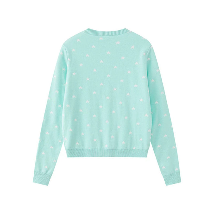 Damen Feinstrick-Cardigan mit Sternjacquard, Rundhals und Knopfverschluss Drune