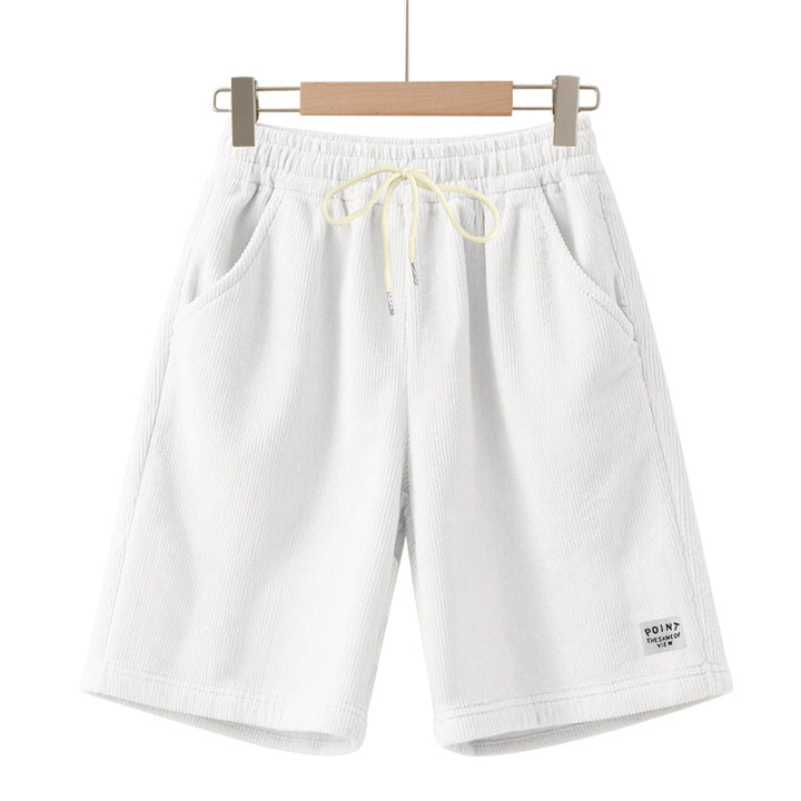 Herren nan knielange Lounge-Shorts im Rippenstrukturjersey mit elastischem Kordelzugbund und aufgesetzten Eingrifftaschen Drune