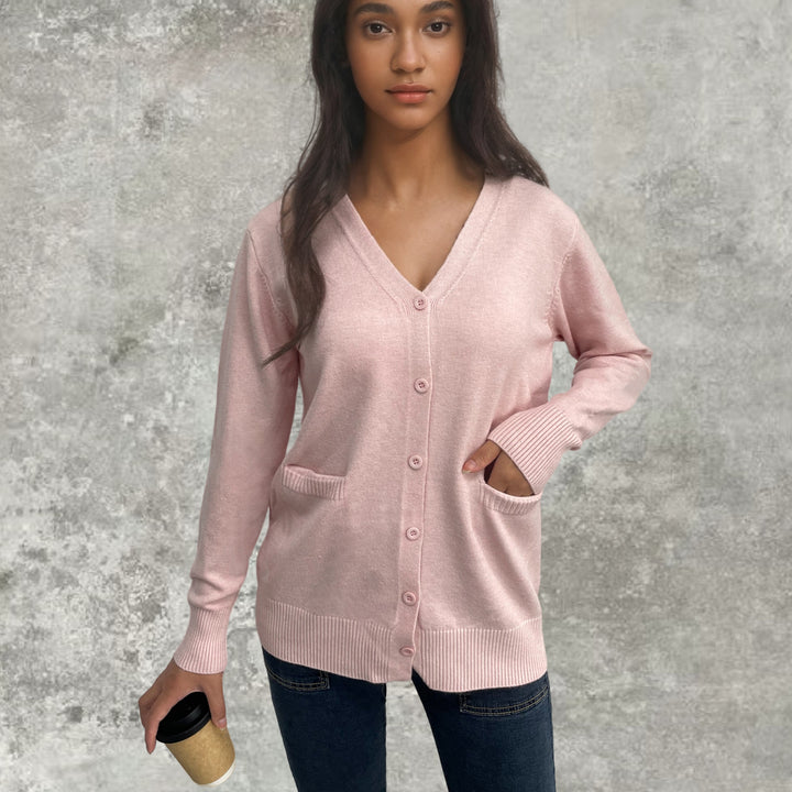Damen Strickcardigan mit Knopfdetails und tiefen Taschen Drune