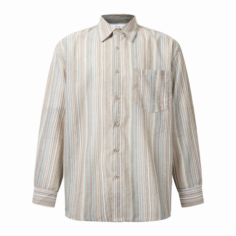 Herren Elegantes Langarmhemd mit Streifen Drune