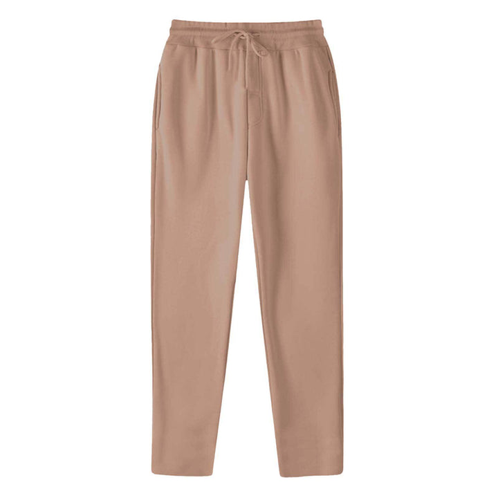 Herren nan geradlinige Sweatpants aus melierter Baumwollmischung mit elastischem Bund Kordelzug und Seitentaschen Drune
