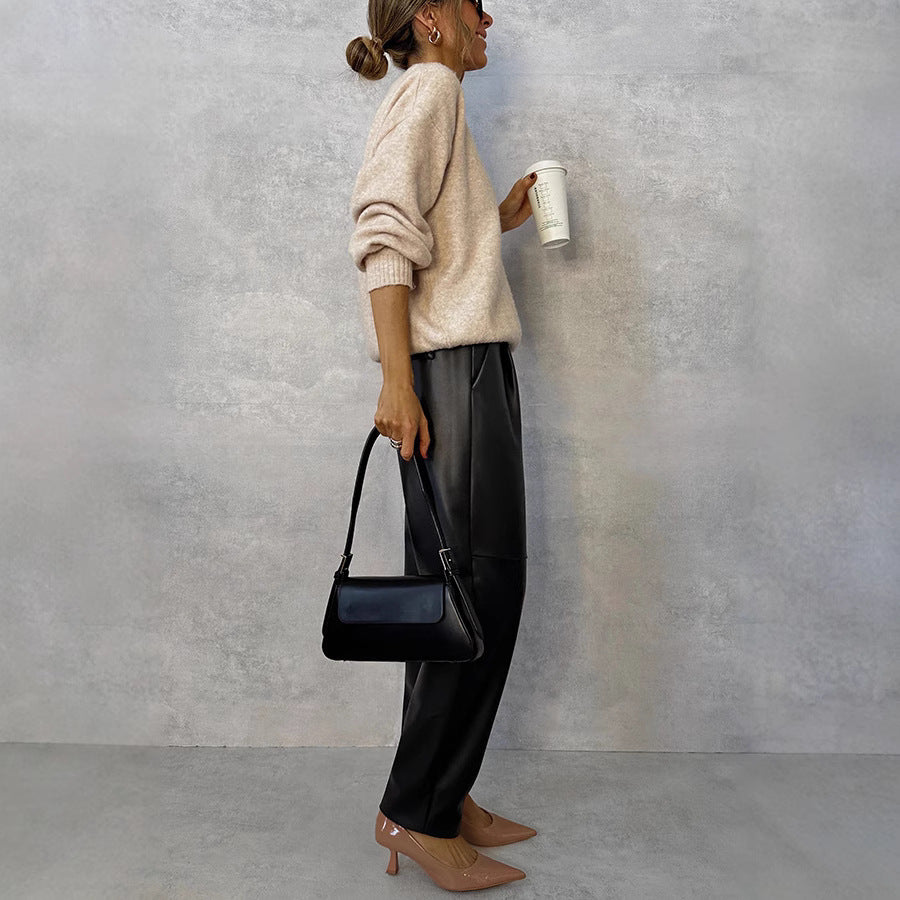Drune | Dash Petal Taille Tasche Faux Leder Hosen