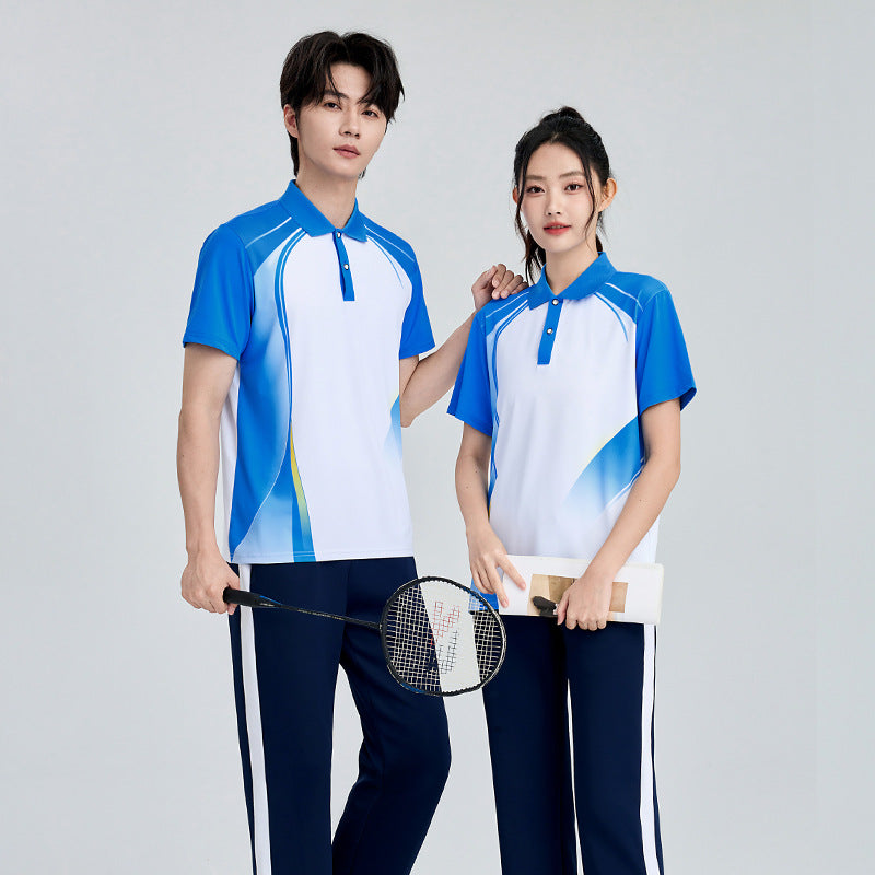 Unisex Badminton-Trainingsset mit Funktionspolo und sportlicher Jogginghose Drune