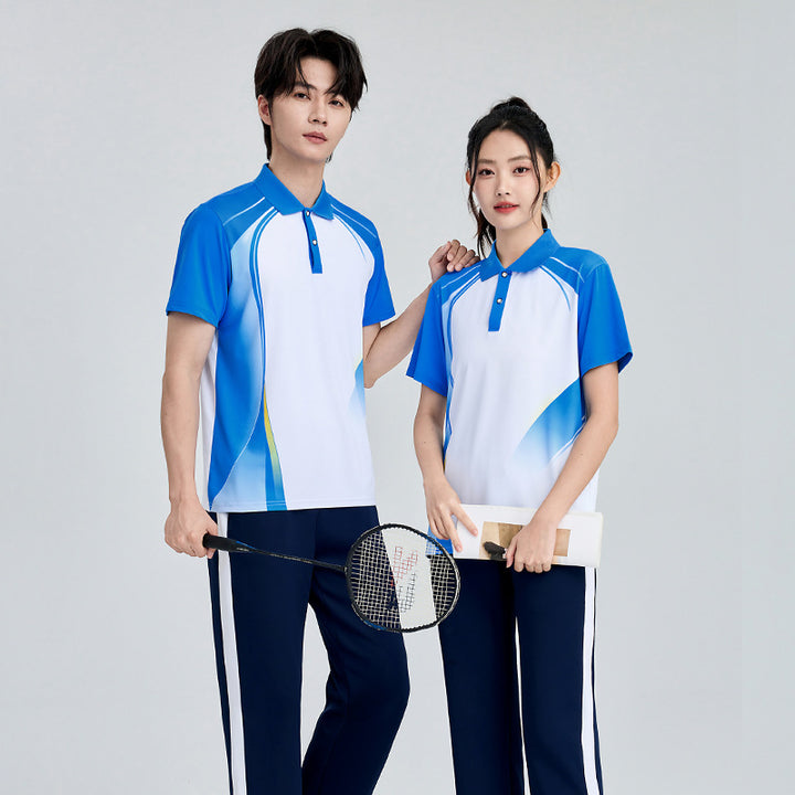 Unisex Badminton-Trainingsset mit Funktionspolo und sportlicher Jogginghose Drune