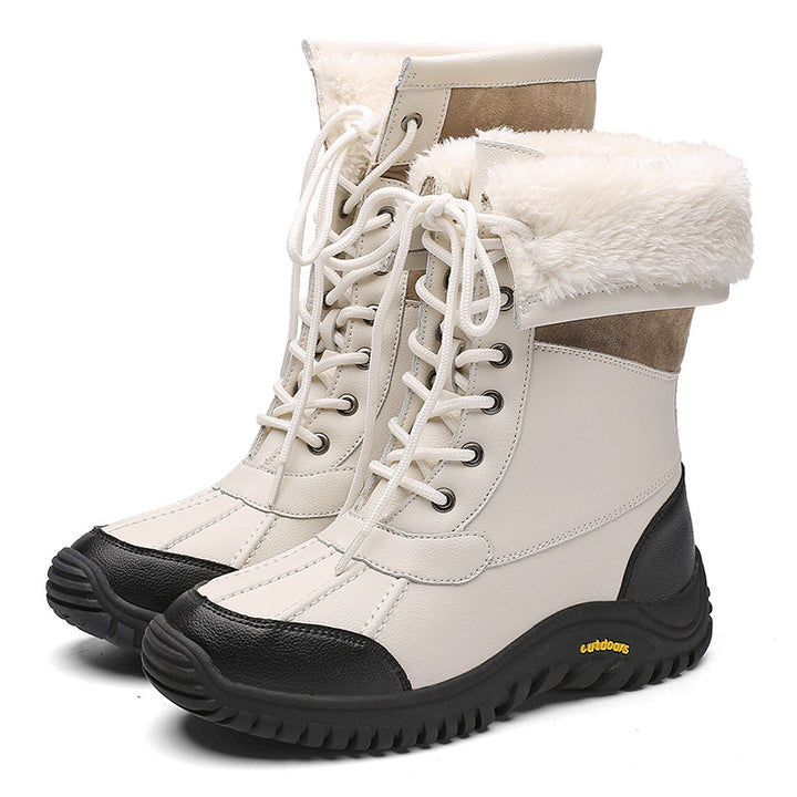 Damen Winterstiefel mit isolierter Fütterung und rutschfester Gummisohle Drune