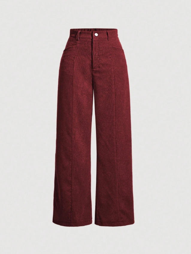 Damen weite High-Waist-Hosen Drune