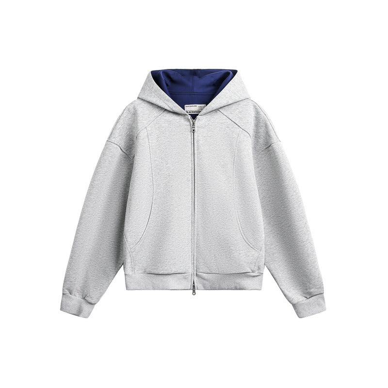 Unisex Oversize Kapuzen-Sweatjacke aus French-Terry mit Raglanärmeln und Zweiwegreißverschluss Drune