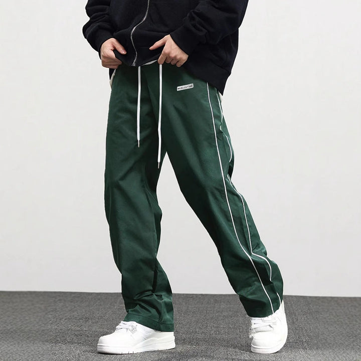 Herren Hochwertige Freizeithose mit verstellbarem Bund und seitlichen Streifen Drune
