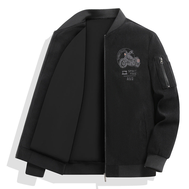 Herren Modische Bomberjacke mit stylischem Motorrad-Design Drune