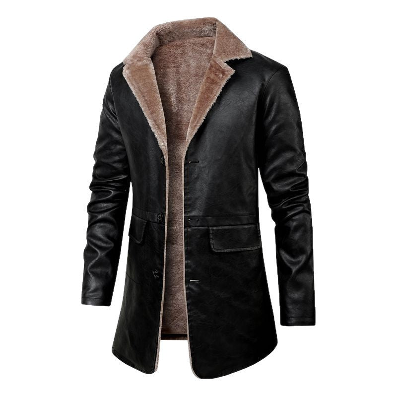Herren Elegante Lederjacke mit weichem Innenfutter Drune