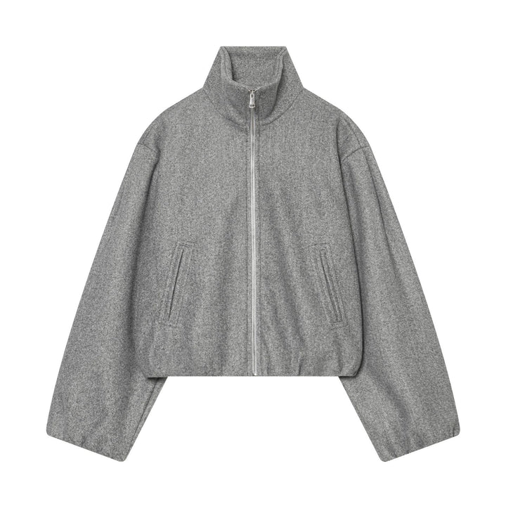 Damen Cropped Wollmix-Blouson mit hohem Stehkragen und Reißverschluss Drune