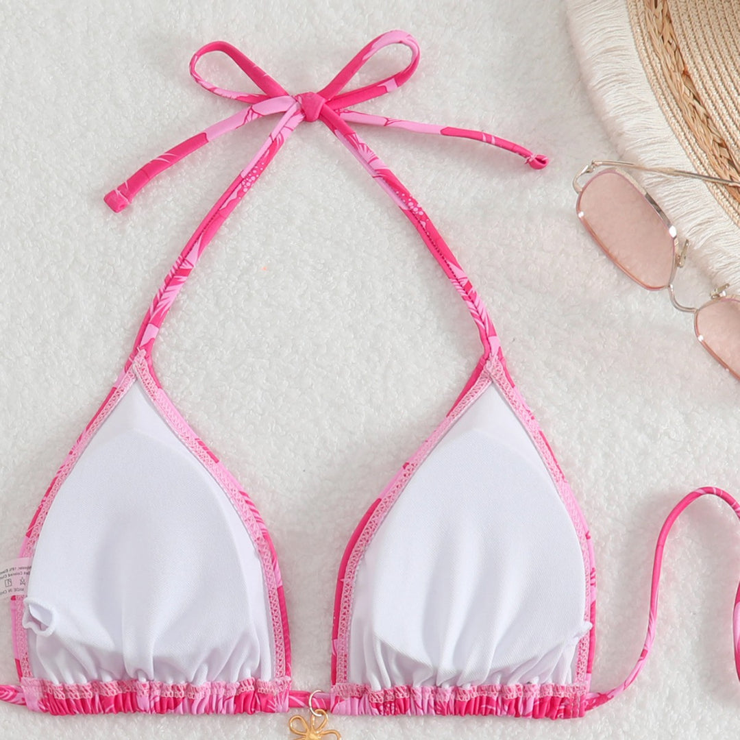 Damen Bikini-Set mit floralem Design und verstellbaren Bindebändern Drune