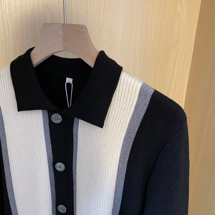 Herren Modische Strickjacke mit Farbblock-Design Drune