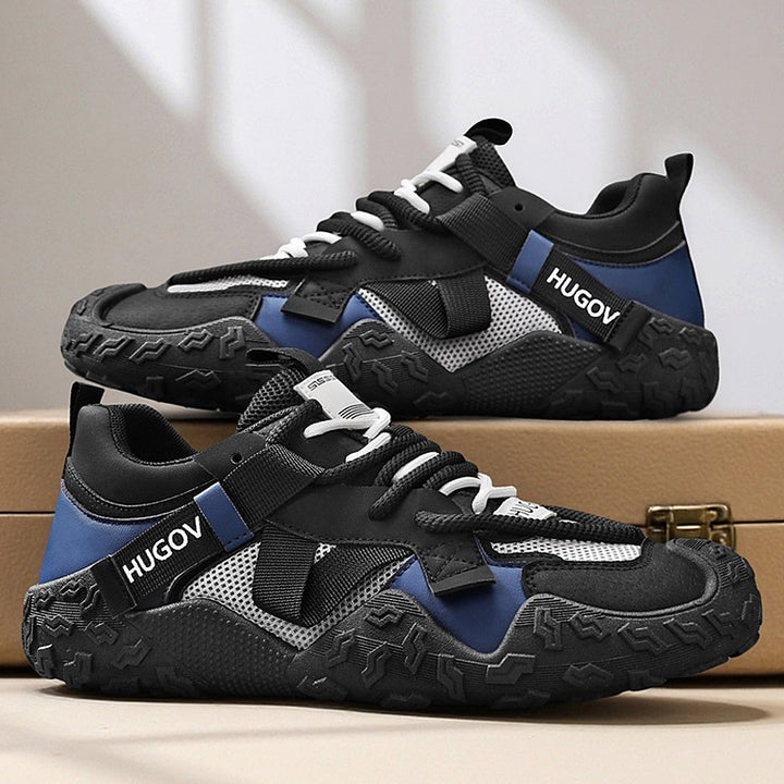 Herren Multimaterial-Trekkingsneaker mit verstärkter Zehenkappe, gepolsterter Fersenstütze und griffiger Offroad-Sohle Drune