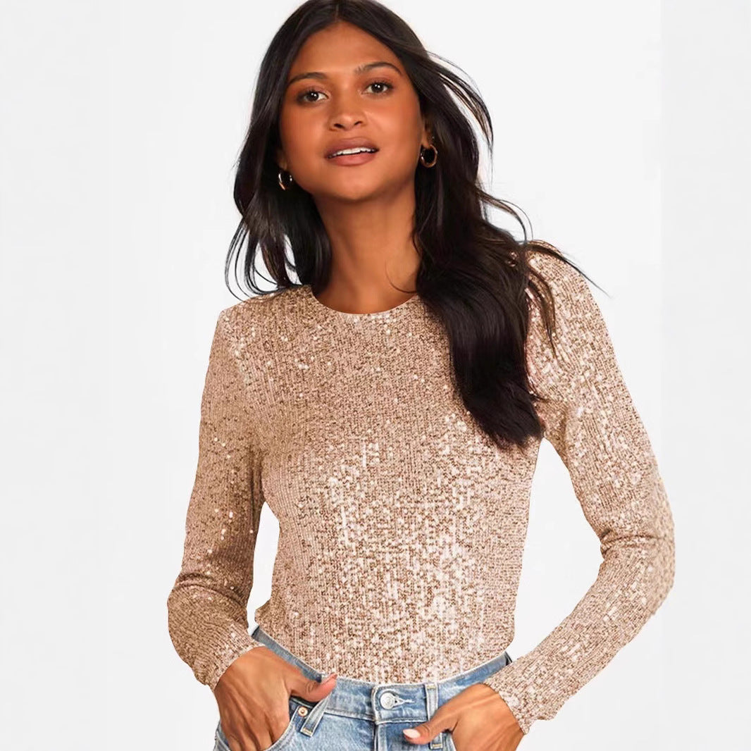 Damen Funktionsreicher Pailletten-Bodysuit mit langem Arm Drune