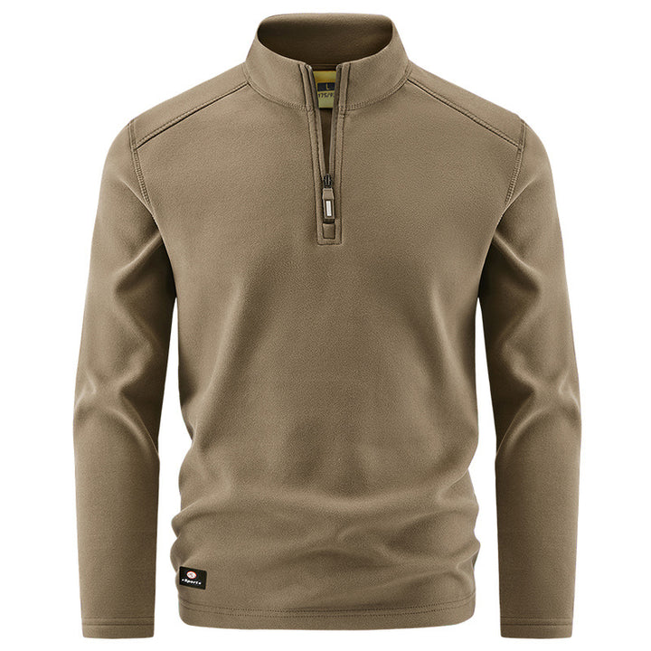Herren Thermo‑Fleecepullover mit kurzem Reißverschluss und Stehkragen Drune