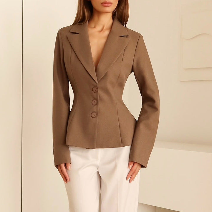 Damen taillierter Blazer mit elegantem Revers Drune